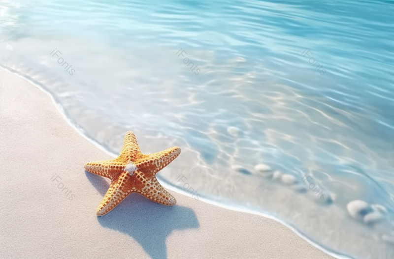 海星被海水覆盖海滩,高清,摄影图,摄影图片,图片大全,摄影图免费下载